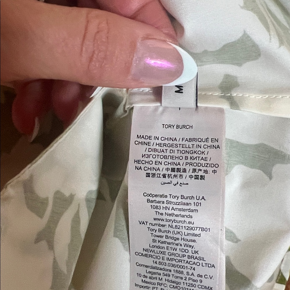 Tory Burch Green and White Floral Dress. New. Size M - Picture 6 of 7
